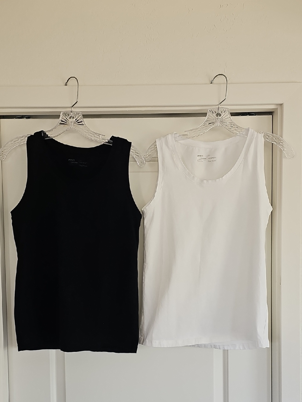 2 PACT ORGANIC Cotton/ Elastane Tank Tops Black & White NWOT XL